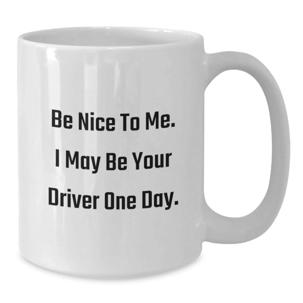 Funny Driver Gifts from Friends - Be Nice To Me. I May Be Your Driver One Day. on Christmas Unique Gifts for Driver