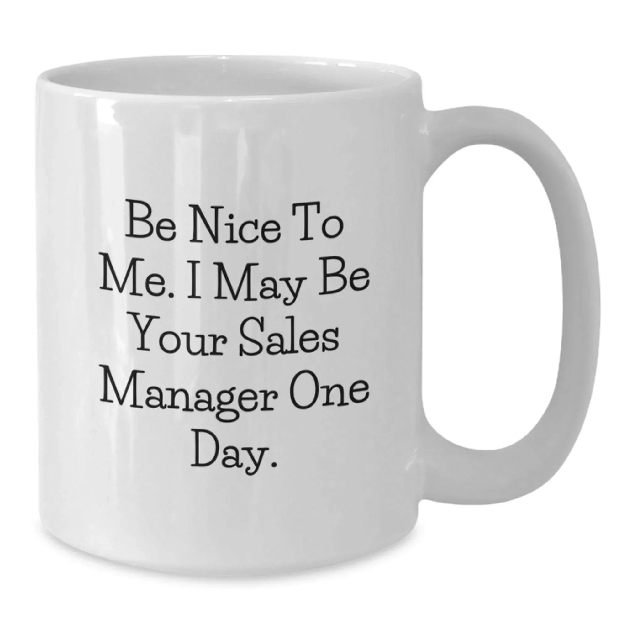 Funny Sales Manager Gifts for Men - Be Nice To Me White Coffee Mug Christmas Unique Presents