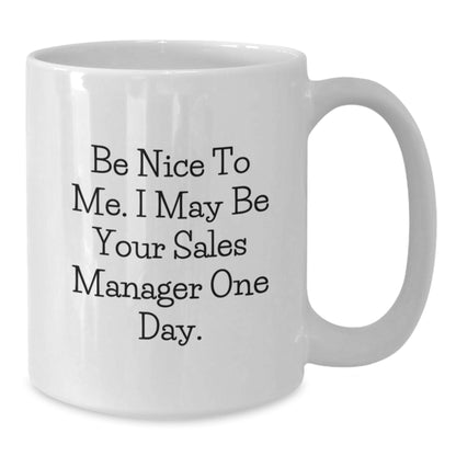 Funny Sales Manager Gifts for Men - Be Nice To Me White Coffee Mug Christmas Unique Presents - Additional