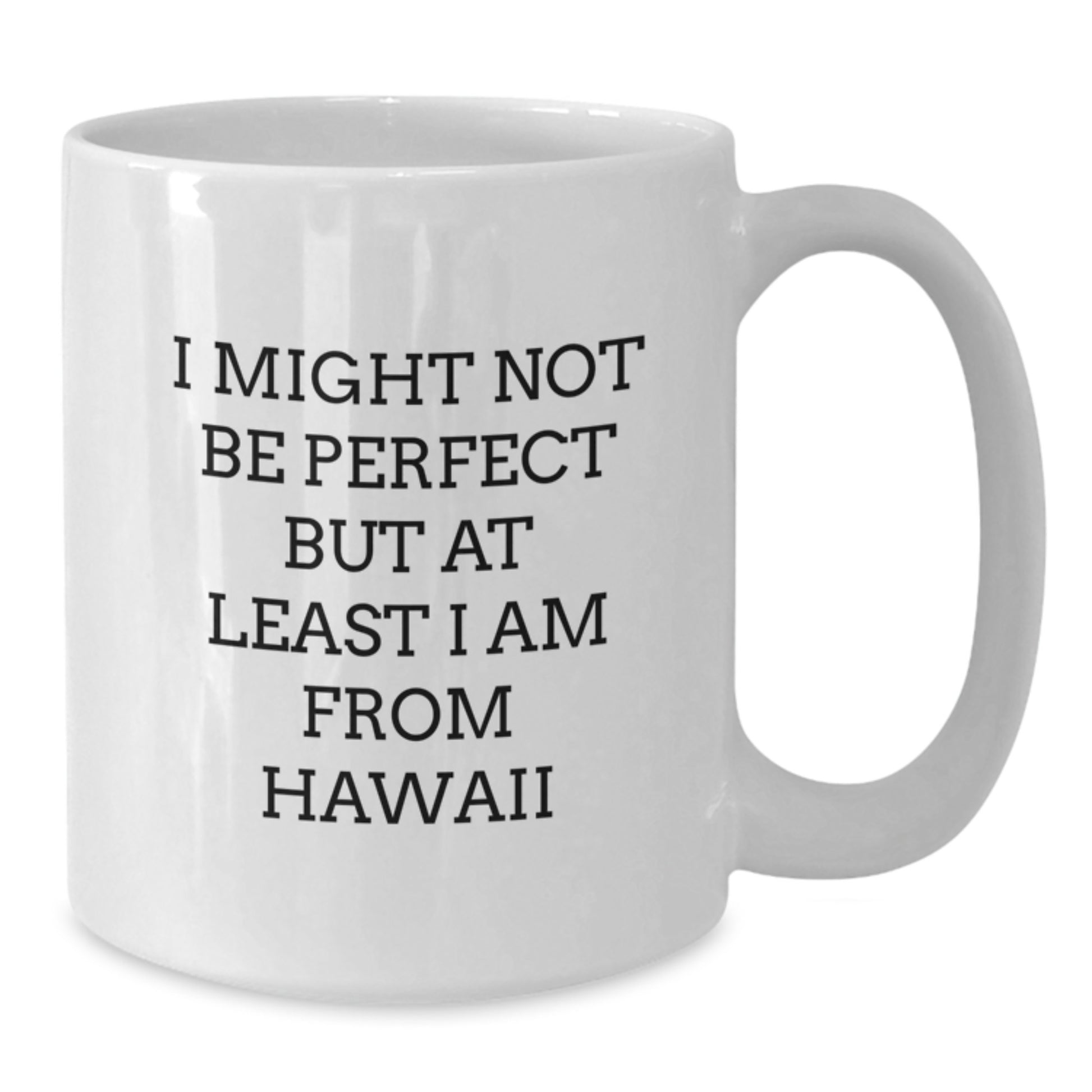 Funny Hawaii Gifts from Men to Friends and Family - White Coffee Mugs with I Might Not Be Perfect But At Least I Am From Hawaii Quote - Unique Christmas Unique Gifts for Women - Additional