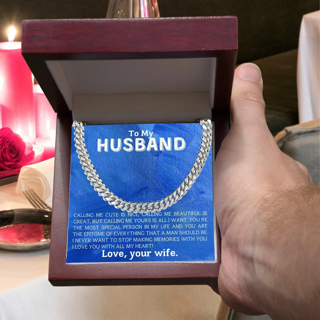 To My Husband - Making Memories - Cuban Link Chain Necklace