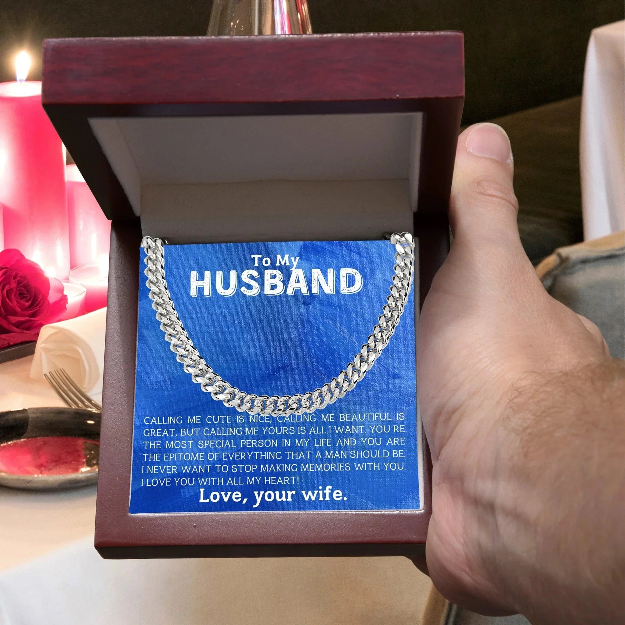 To My Husband - Making Memories - Cuban Link Chain Necklace