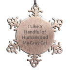 Gray Cat Lover's Funny Snowflake Ornament, Gifts from Friends and Family, Perfect for Christmas Unique Gifts