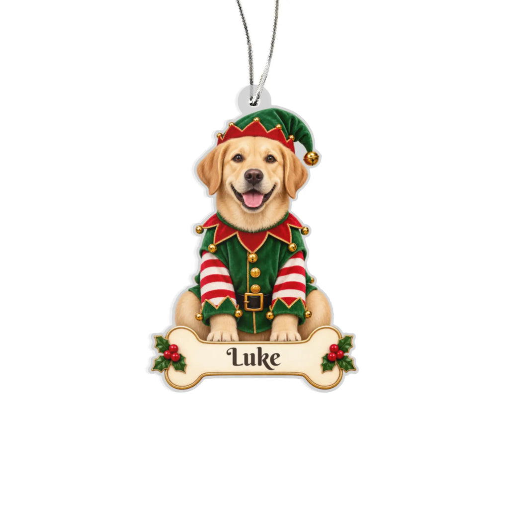 Personalized Christmas Elf Christmas Ornament, Custom Acrylic Ornament, Holiday Gift, Custom Name Keepsake