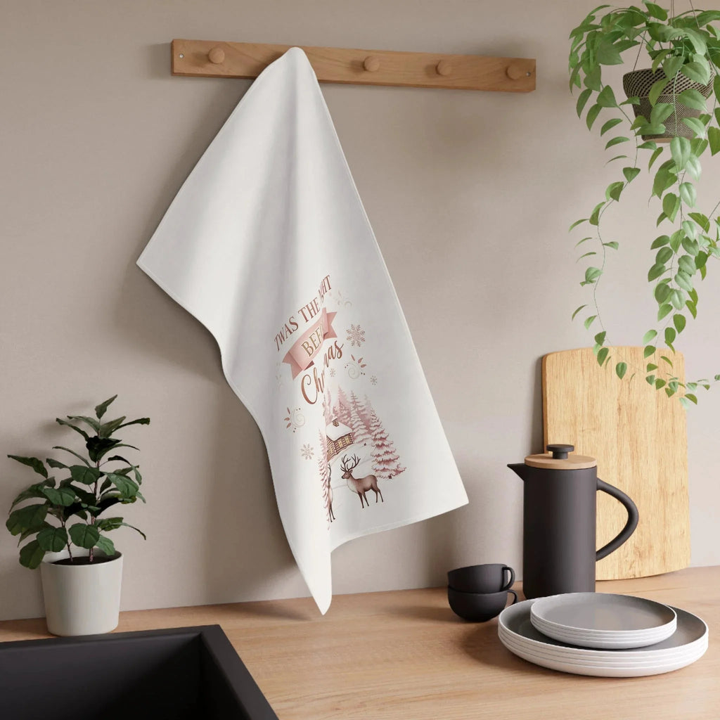 Twas the Night Before Christmas Tea Towel — Rustic Holiday Kitchen Decor
