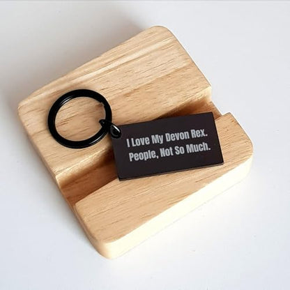 Spring Pet Products I Love My Devon Rex Cat Gifts for Men and Women, People Not So Much Valentine's Keychain, Funny Quote, Black Stainless Steel, Engraved, 1.57 x 0.87 inches - Mallard Moon Gift Shop