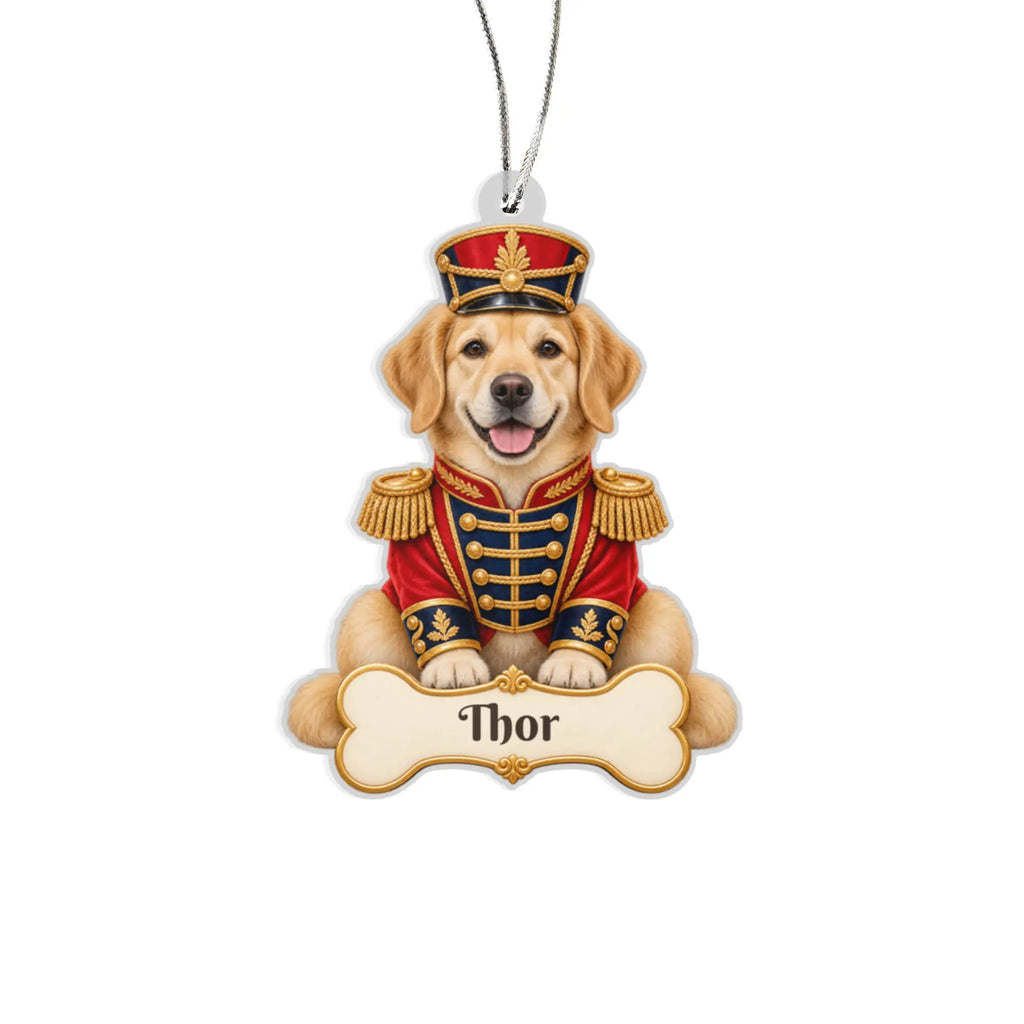 Personalized Nutcracker Dog Christmas Ornament from Photo, Custom Pet Portrait Acrylic Cutout, Nutcracker Soldier Holiday Dog Lover Gift
