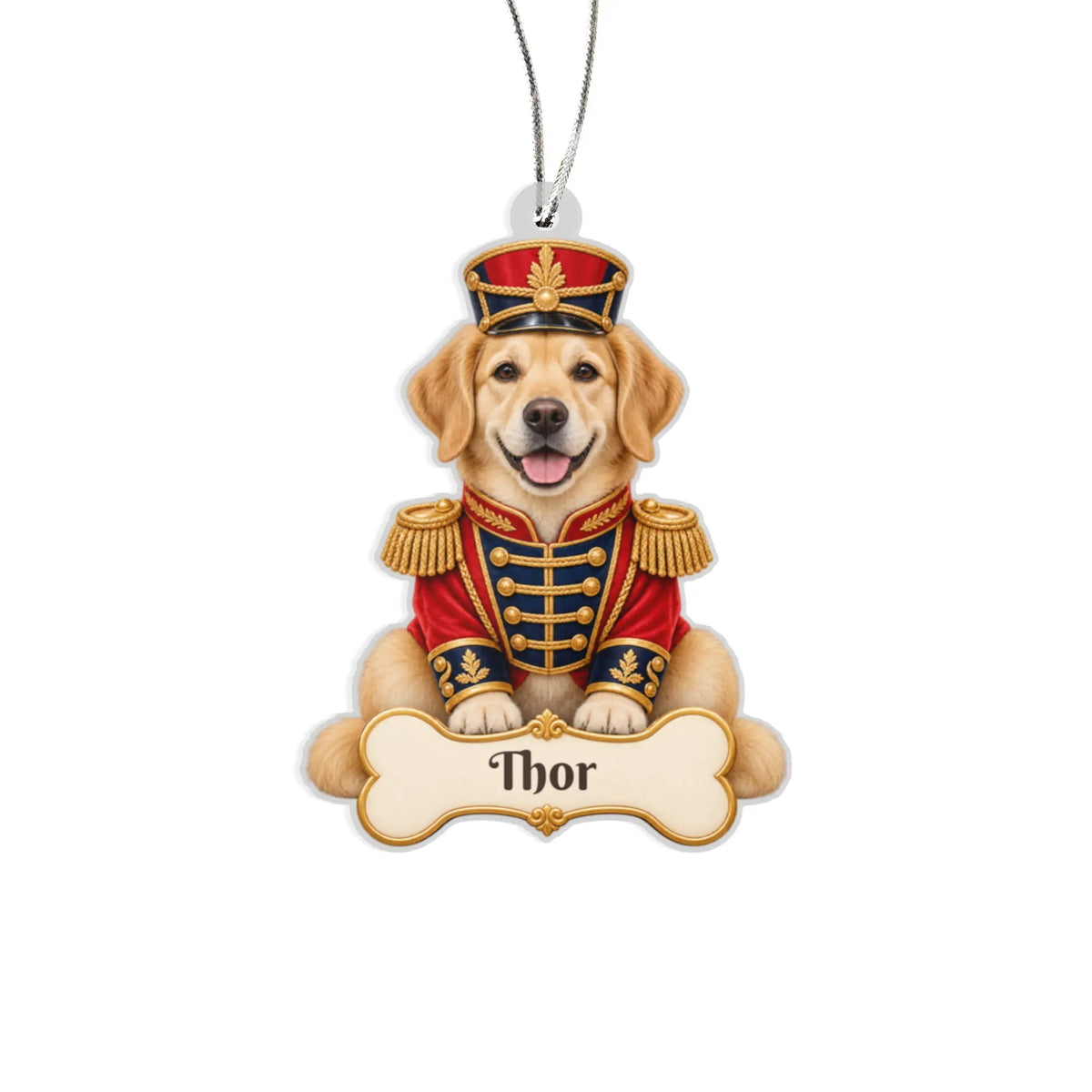 Personalized Nutcracker Dog Christmas Ornament from Photo, Custom Pet Portrait Acrylic Cutout, Nutcracker Soldier Holiday Dog Lover Gift