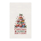 Christmas Calories Don't Count Tea Towel – Festive Cupcake Holiday Kitchen Towel