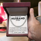 To My Husband -Love You to Infinity and Beyond - Cuban Link Chain Necklace