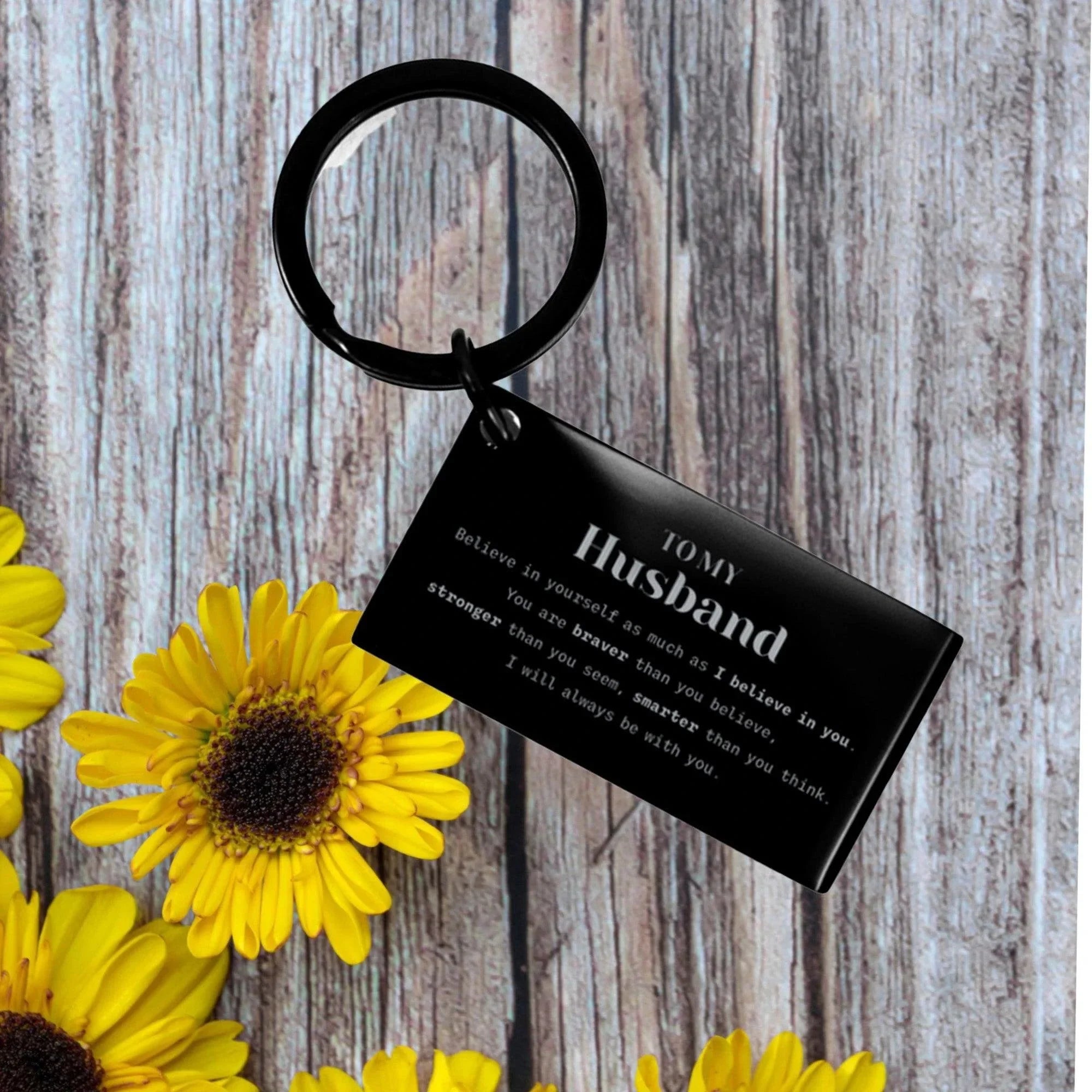 Husband Keychain Gifts, To My Husband You are braver than you believe, stronger than you seem, Inspirational Gifts For Husband Engraved, Birthday, Christmas Gifts For Husband Men Women