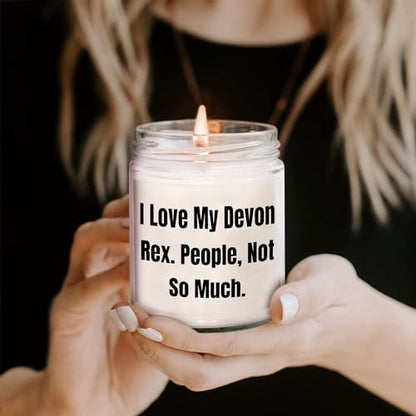 Devon Rex Cat Lover's 9oz Vanilla Soy Candle, Funny Quote Gifts from Men to Women Friends Family on Valentine's, Unique Devon Rex Cat Gifts - Mallard Moon Gift Shop