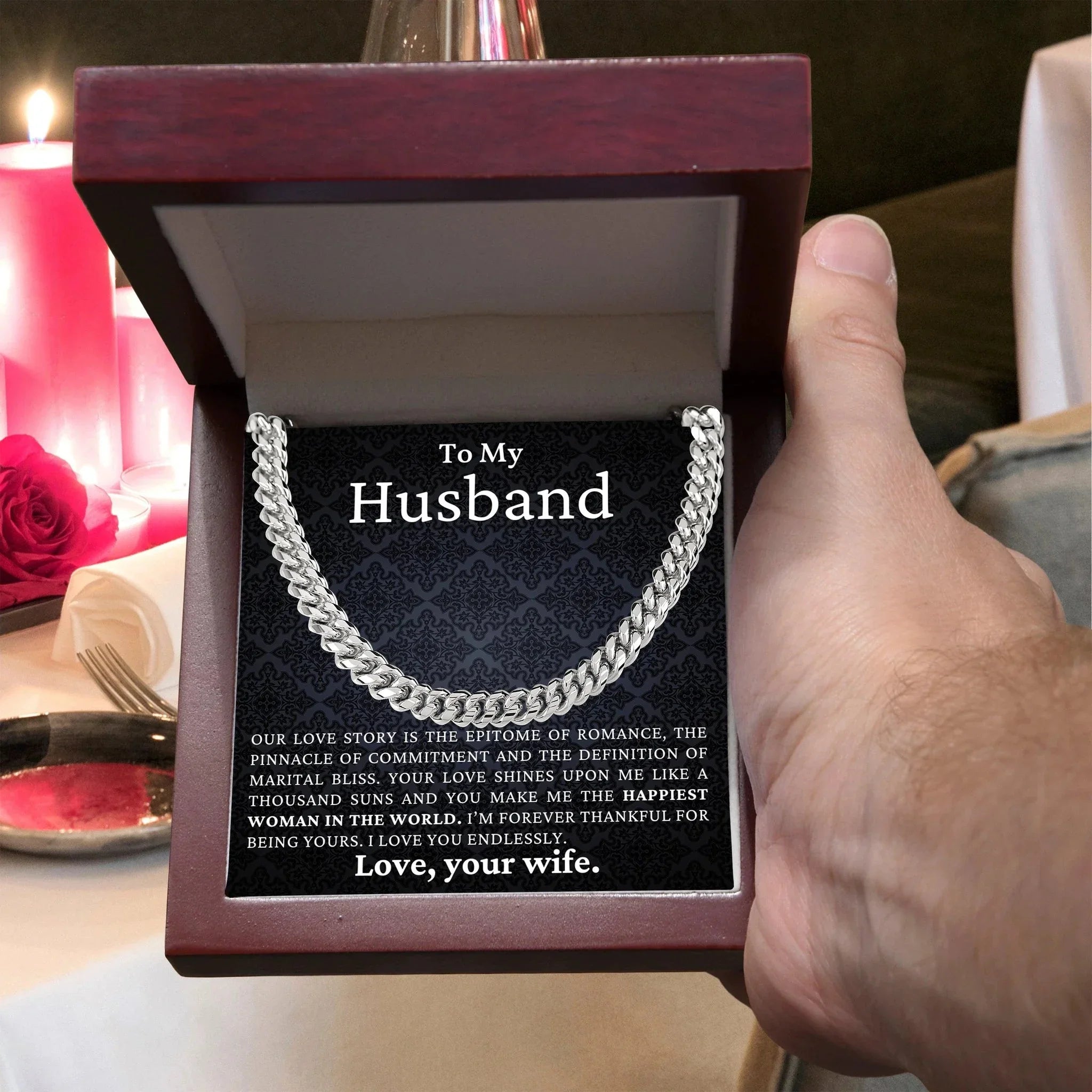 To My Husband - Love You Endlessly - Cuban Link Chain Necklace