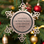 Louisiana is my Home Gifts, Amazing Louisiana Birthday, Christmas Engraved Stainless Steel Snowflake Ornament For People from Louisiana, Men, Women, Friends