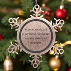 Massachusetts is my home Gifts, Lovely Massachusetts Birthday Christmas Snowflake Ornament For People from Massachusetts, Men, Women, Friends