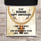 Hunting Season Love: Sarcastic Cuban Necklace Anniversary Gift for Hunter Husband