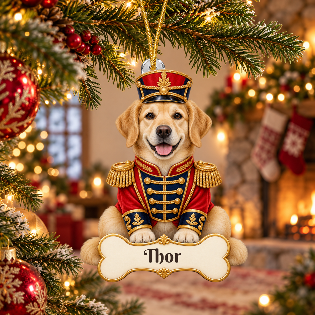 Personalized Nutcracker Dog Christmas Ornament from Photo, Custom Pet Portrait Acrylic Cutout, Nutcracker Soldier Holiday Dog Lover Gift