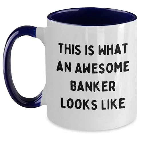 Funny Banker Gifts for Men and Women - Awesome Banker Looks Like Two Tone Coffee Mug, Christmas Unique Gift