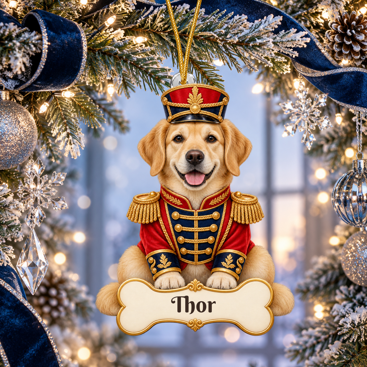 Personalized Nutcracker Dog Christmas Ornament from Photo, Custom Pet Portrait Acrylic Cutout, Nutcracker Soldier Holiday Dog Lover Gift