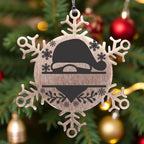 Personalized Santa Claus Family Name Laser Engraved Stainless Steel Snowflake Tree Ornament