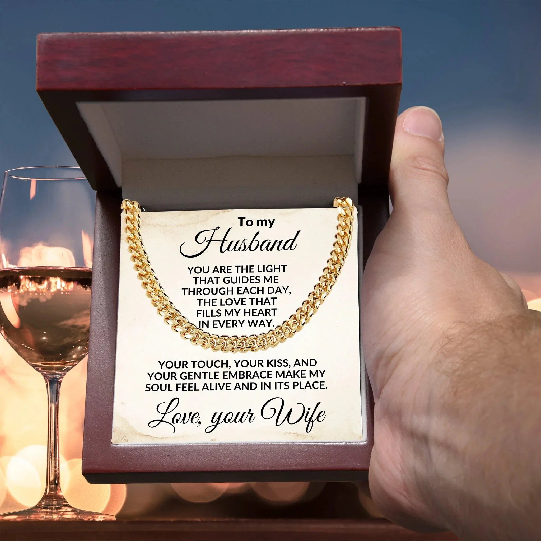 To My Husband - The Love That Fills My Heart - Cuban Link Necklace