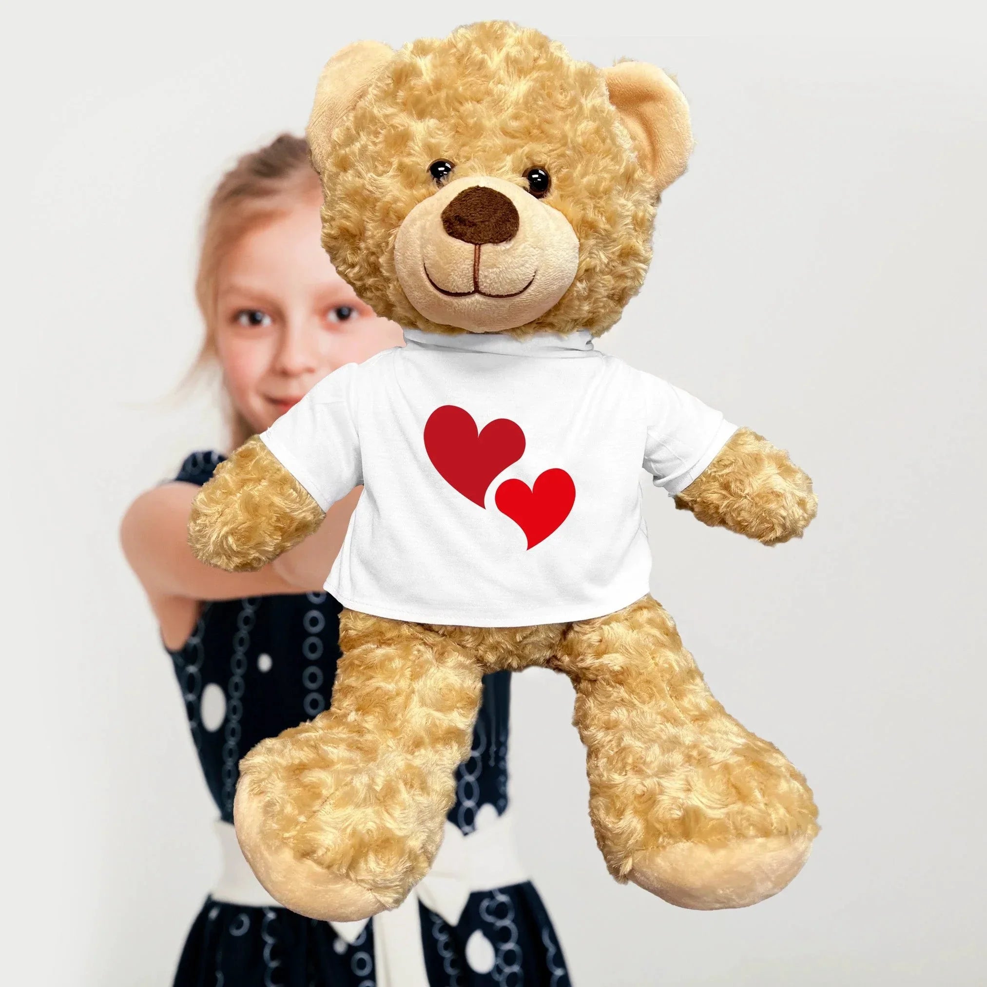 Hearts of Love - Plush Lamb, Panda, or Teddy Bear with Tee Shirt Romantic Gift for Sweetheart