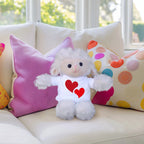 Hearts of Love - Plush Lamb, Panda, or Teddy Bear with Tee Shirt Romantic Gift for Sweetheart