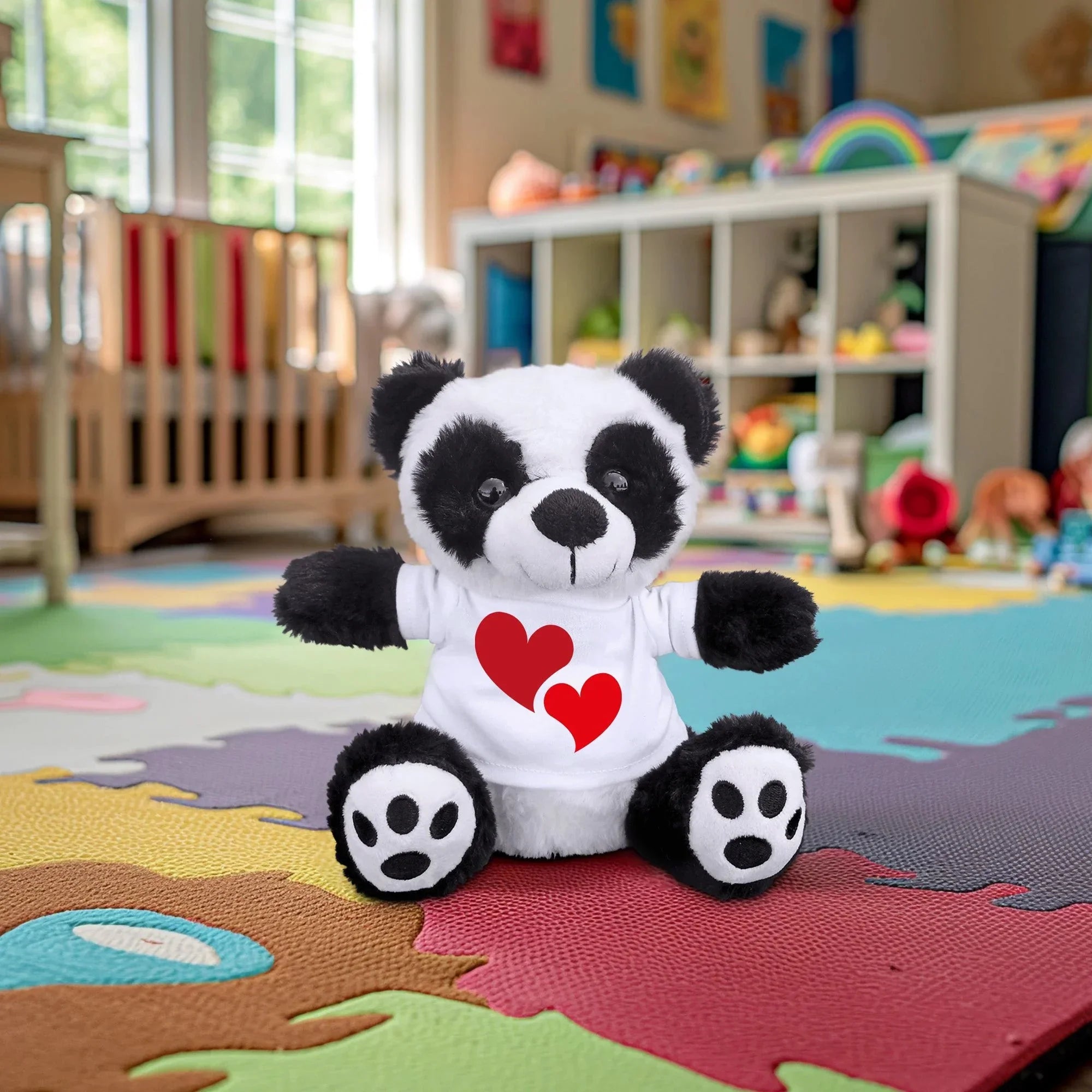 Hearts of Love - Plush Lamb, Panda, or Teddy Bear with Tee Shirt Romantic Gift for Sweetheart