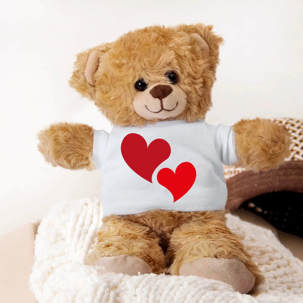 Hearts of Love - Plush Lamb, Panda, or Teddy Bear with Tee Shirt Romantic Gift for Sweetheart