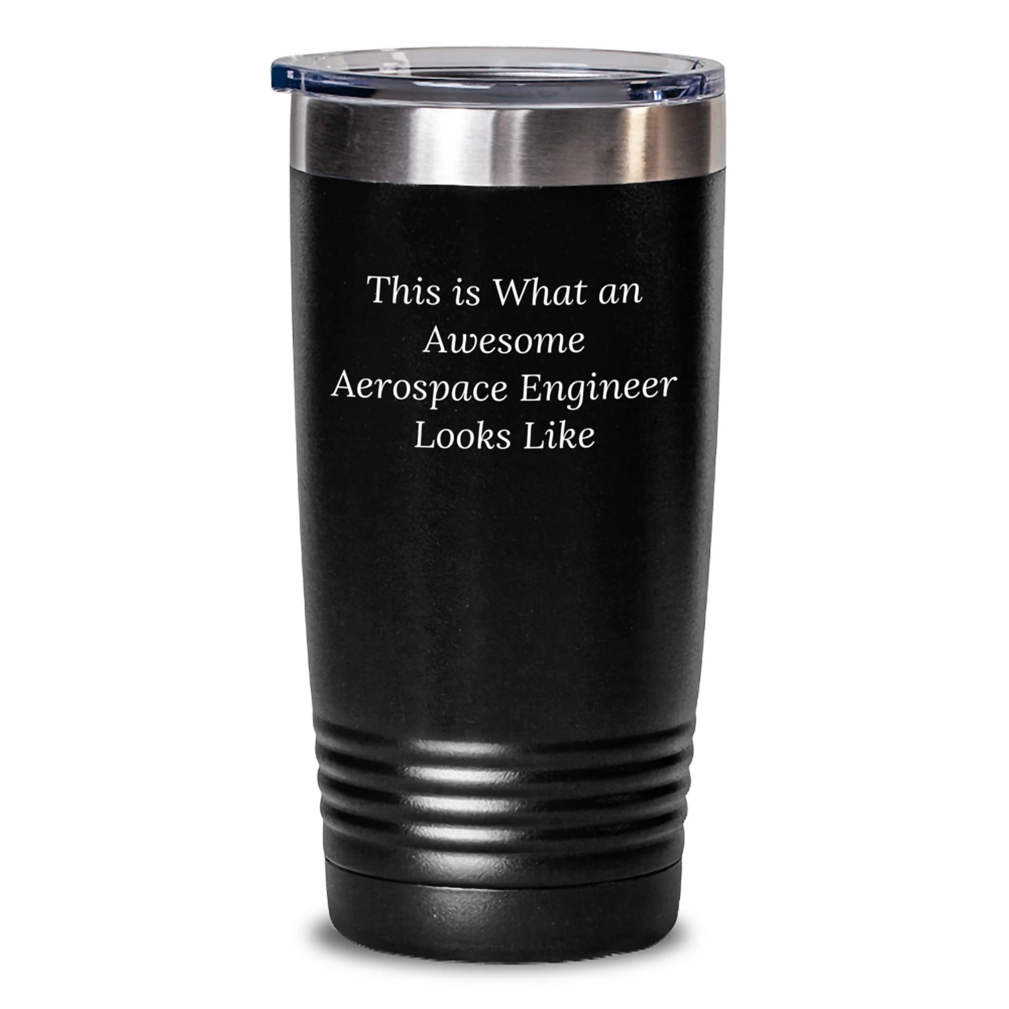 Aerospace Engineer Gifts from Men - Funny Valentine's Tumbler for Him - 'This Is What An Awesome Aerospace Engineer Looks Like' Black 20oz or 30oz Stainless Steel Tumbler