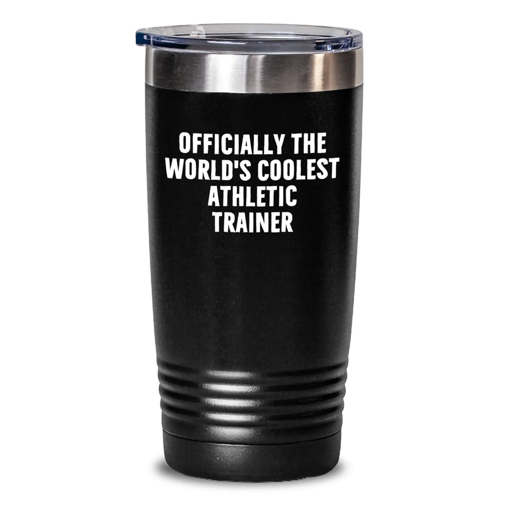 Funny 'Officially The World's Coolest Athletic Trainer' Gifts from Friends for Men Black 20oz or 30oz Tumbler