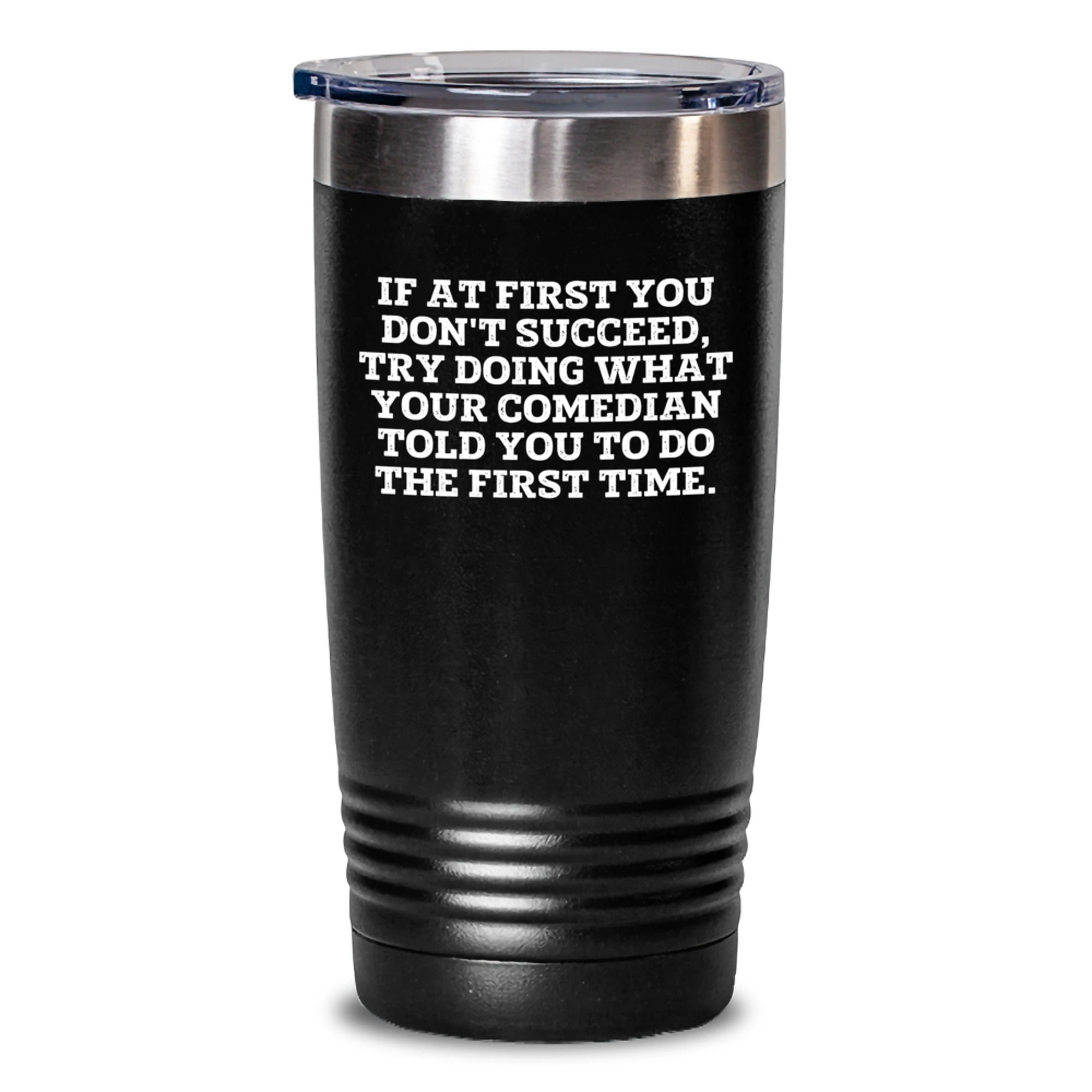 Funny Comedian Quotes Christmas Unique Gifts for Friends Men, Comedian Tumbler 20oz or 30oz Black Vacuum Insulated