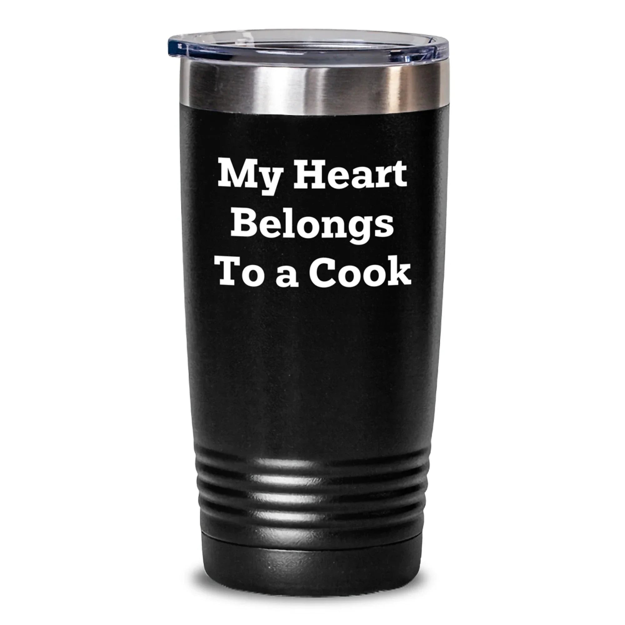Funny Cook Gifts from Family to Friends, My Heart Belongs To A Cook Tumbler for Graduation, 20oz or 30oz Stainless Steel Insulated Tumbler, Ideal Gifts for Cook Enthusiasts