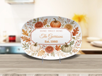 Personalized Thanksgiving Platter, Custom Family Name Serving Platter, Fall Pumpkin Serving Tray, Thanksgiving Hostess Gift