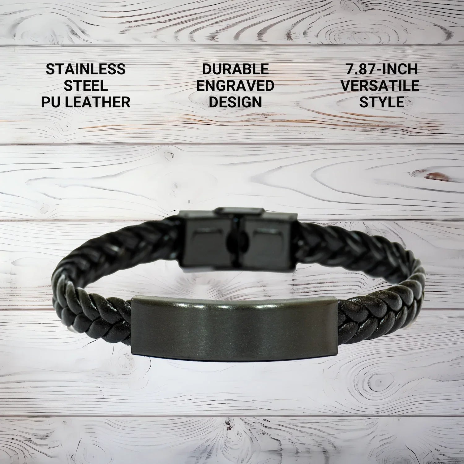 Funny Running Gifts for Men - Interlaced Leather Bracelet with Quote 'I Might Look Like I'm Listening To You But In My Head I'm Running.' from Dad