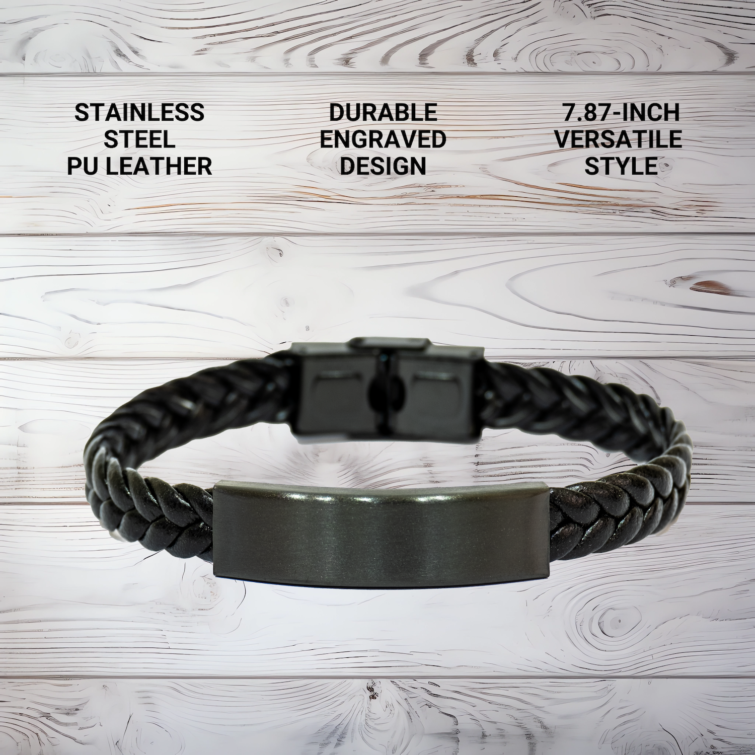 Staffordshire Bull Terrier Dog Lover's Funny Quote Interlaced Leather Bracelet Gifts from Men to Father's Day - Image 3
