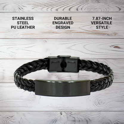 Staffordshire Bull Terrier Dog Lover's Funny Quote Interlaced Leather Bracelet Gifts from Men to Father's Day - Image 3