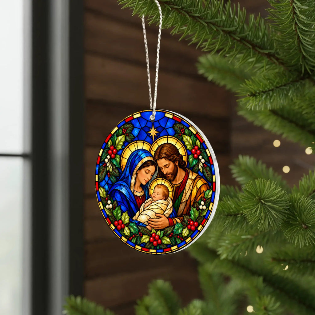 Nativity Christmas Ornament, Personalized Holy Family Ornament, Baby Jesus Christmas Gift, Religious Christian Ornament, Nativity Keepsake