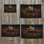 Never Forget 9/11 Double-Sided Memorial Flag – Eagle & Firefighter Tribute