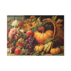 Autumn Harvest Glass Cutting Board — Cornucopia Pumpkins & Fall Fruit Kitchen Decor