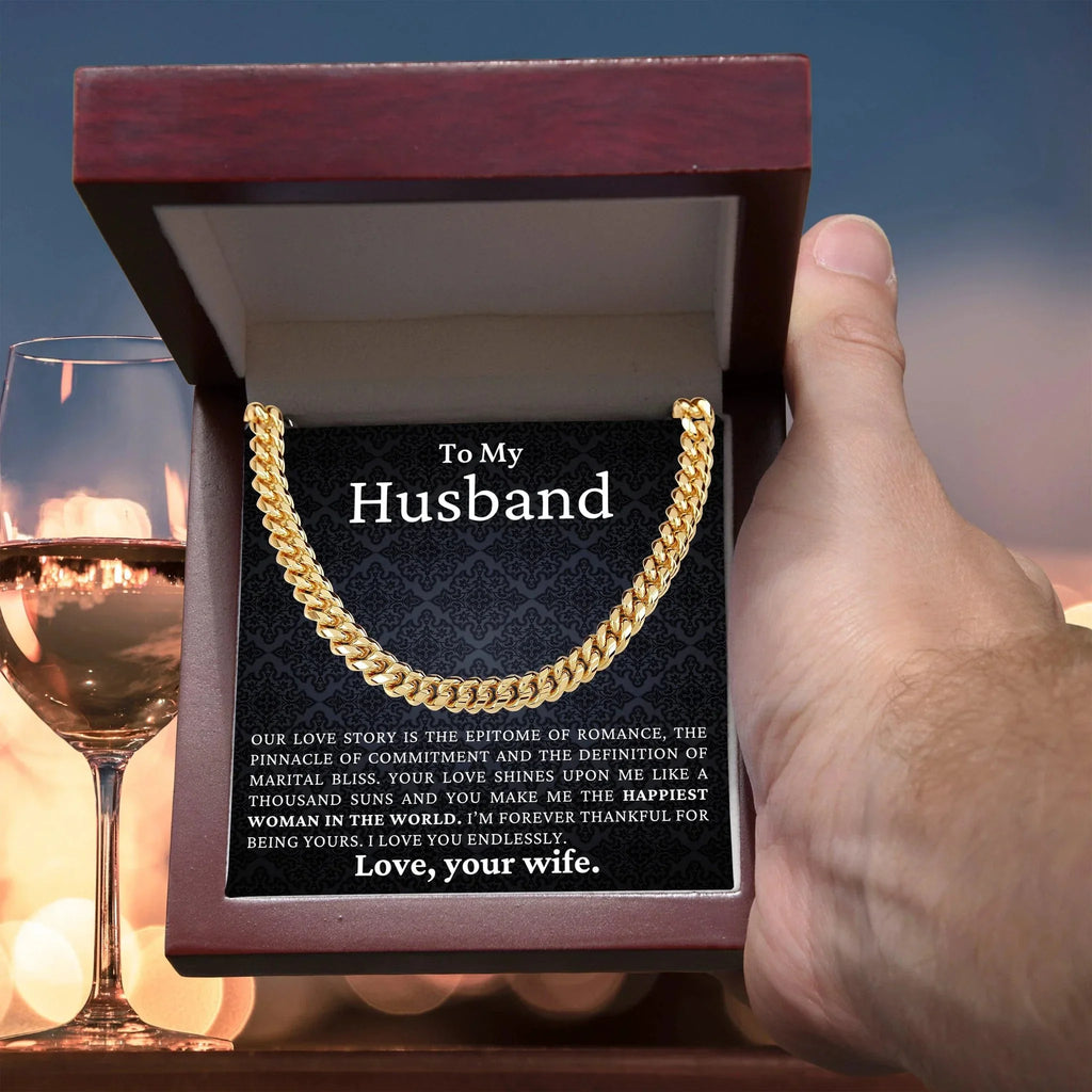 To My Husband - Love You Endlessly - Cuban Link Chain Necklace