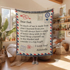 Gift for Dad - Wrap Yourself with this Blanket and Consider it a Big Hug - Personalized Heirloom Woven Blanket