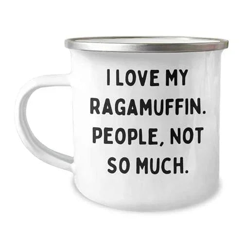 Ragamuffin Cat Lovers Rejoice Funny Camping Mug Christmas Unique Gifts from Family for Friends, Inspirational Humor, I Love My Ragamuffin. People, Not So Much.