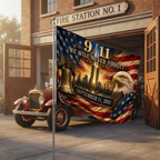 Twin Towers Remembrance Double Sided Flag - 9/11 Flag, We Will Never Forget Flag, September 11 Memorial, Patriot Day Decor