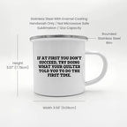 Funny Quilter Camper Mug – “Do What Your Quilter Told You” – 12oz Enamel Coffee Cup for Sewing Enthusiasts