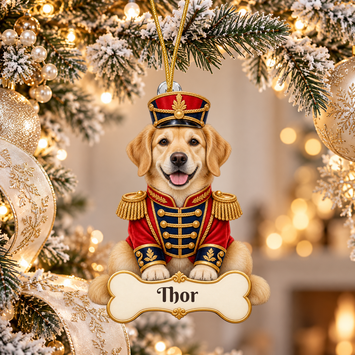 Personalized Nutcracker Dog Christmas Ornament from Photo, Custom Pet Portrait Acrylic Cutout, Nutcracker Soldier Holiday Dog Lover Gift