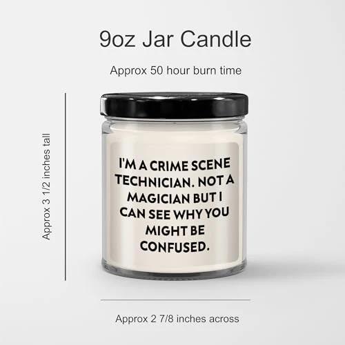 Crime Scene Technician Gifts: Vanilla Soy Candle for Crime Scene Enthusiasts, Funny Quote, 9oz Soy Wax Candle for Unique Christmas Unique Gifts from a Crime Scene Lover to a Crime Scene Fan