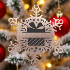 Personalized Family Name Present Laser Engraved Stainless Steel Snowflake Tree Ornament