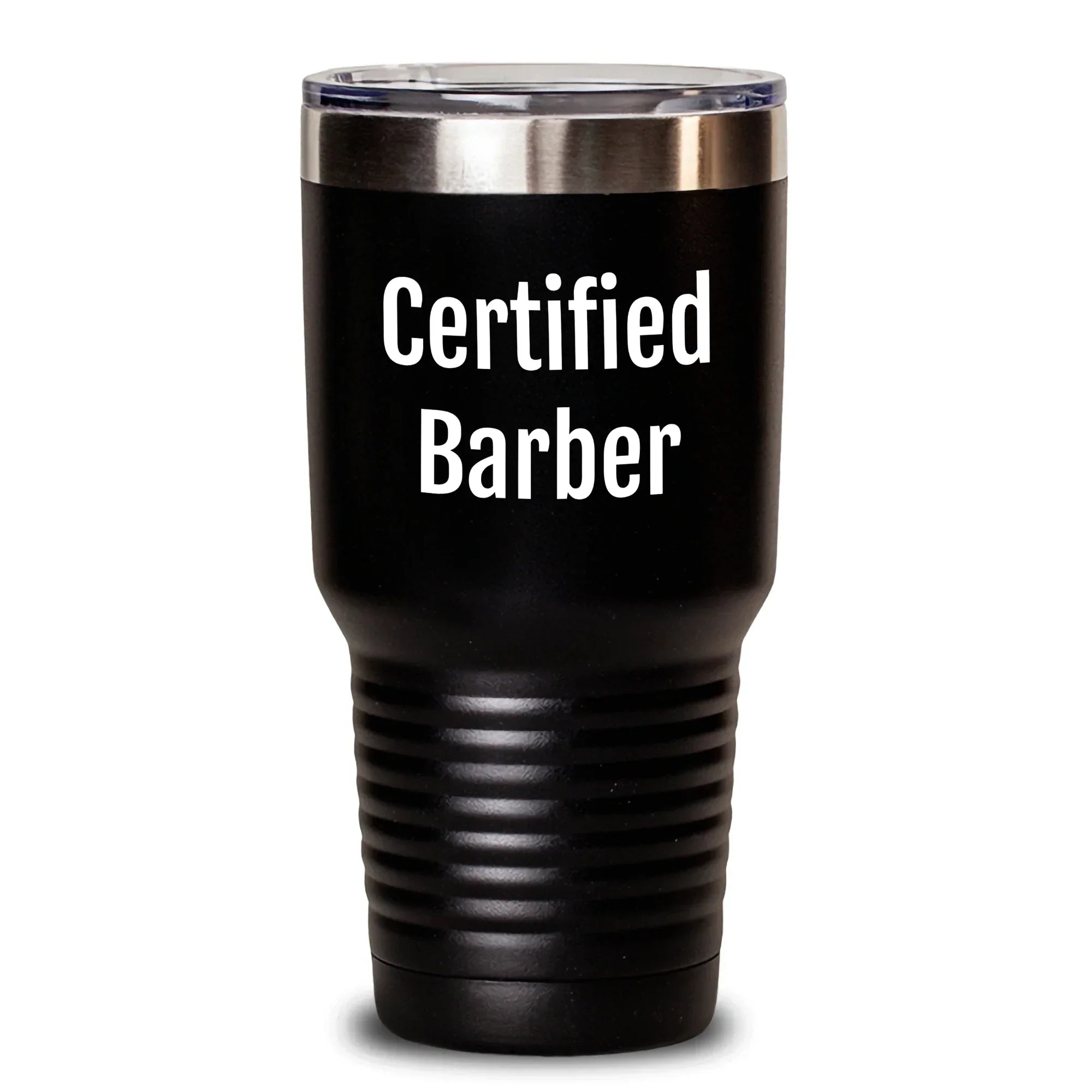 Funny Certified Barber Gifts from Men to Barber Friends Tumbler, 20oz/30oz Vacuum-Insulated, Dad's Day Unique Gifts from Family to Barber
