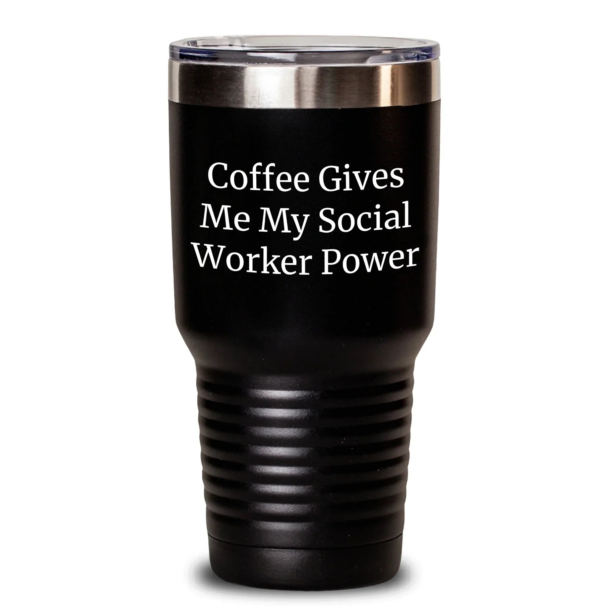 Funny Social Worker Gifts from Friends - 'Coffee Gives Me My Social Worker Power' Tumbler for Graduation Unique Gifts, Social Worker Appreciation, Women's and Men's Tumbler, 20oz or 30oz